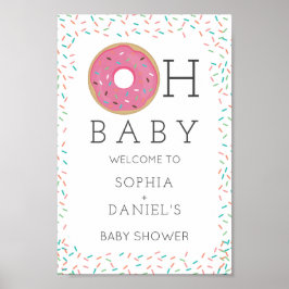 モダンDout Baby Showerウェルカムサイン ポスター