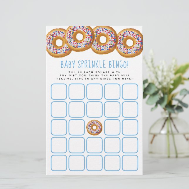 モダンDout Boys Baby Shower Sprinkle Bingo (スタンド正面)
