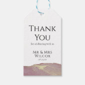 モダンDusky Pink's 結婚 Thank You Giftラベル ギフトタグ (正面)