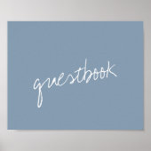 モダンDusty Blueのスクリプミニマルト ポスター (正面)