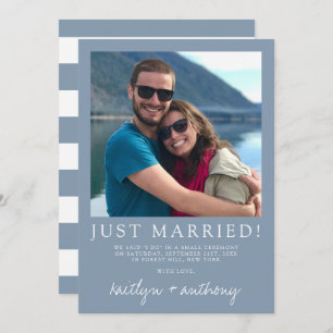 モダンDusty Blueのスクリプミニマルト 案内状