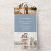 モダンDusty Blue 2写真RSVP結婚's オールインワン招待状 (内側)
