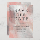 モダンDusty Coral抽象芸術写真の保存日付 セーブザデート (正面/裏面)