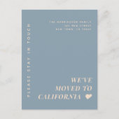 モダンEarth Toneミニマルタイポグラフィ移動 案内ポストカード (正面)