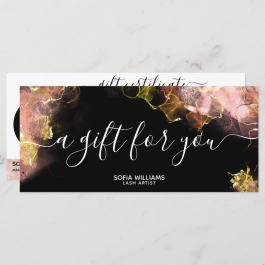 モダンEarth Tones証明書ギフトカード追加ロゴ (正面/裏面)