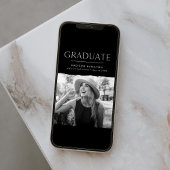 モダンEdge Black Photo Graduationの発表 案内状