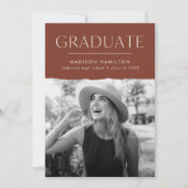 モダンEdge Brown写真卒業 案内状 (正面)