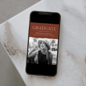 モダンEdge Brown写真卒業 案内状