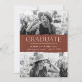 モダンEdge Brown 2写真卒業 案内状 (正面)