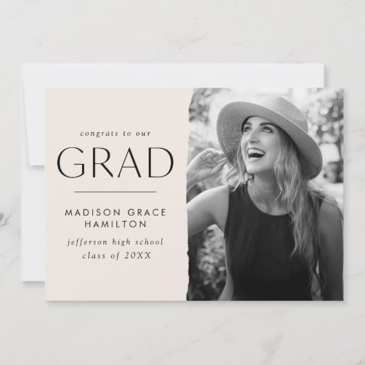 モダンEdge Cream写真卒業 案内状 (正面)