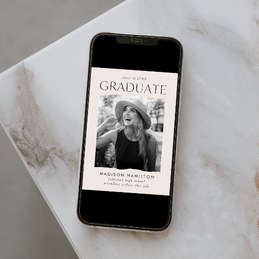 モダンEdge Cream写真卒業 案内状