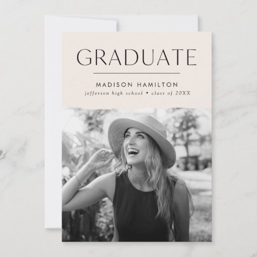 モダンEdge Cream写真卒業 案内状 (正面)