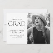 モダンEdge White Photo卒業 案内状 (正面)