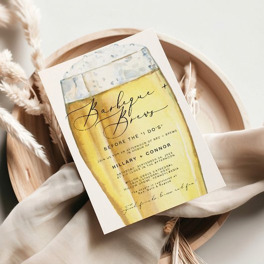 モダンEdgy His & Shirs書道BBQ & Brews 招待状