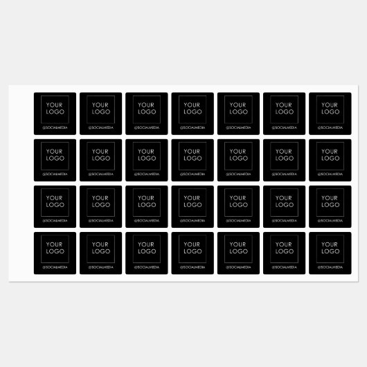 モダンEditable Black Business Companyロゴ ラベル (シート)