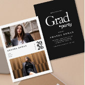 モダンEditorial Black & White Photo Gradation 招待状