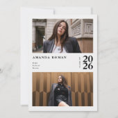 モダンEditorial Black & White Photo Gradation 招待状 (正面)