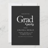 モダンEditorial Black & White Photo Gradation 招待状 (裏面)