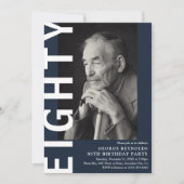 モダンEIGHTY 写真 80歳の誕生日パーティー 招待状 (正面)