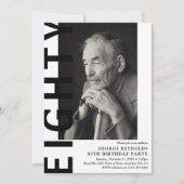 モダンEIGHTY 写真 80歳の誕生日パーティー 招待状 (正面)
