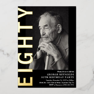 モダンEIGHTY 写真 80歳の誕生日パーティー 箔招待状