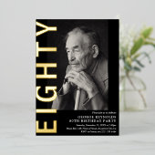モダンEIGHTY 写真 80歳の誕生日パーティー 箔招待状 (立ち正面)