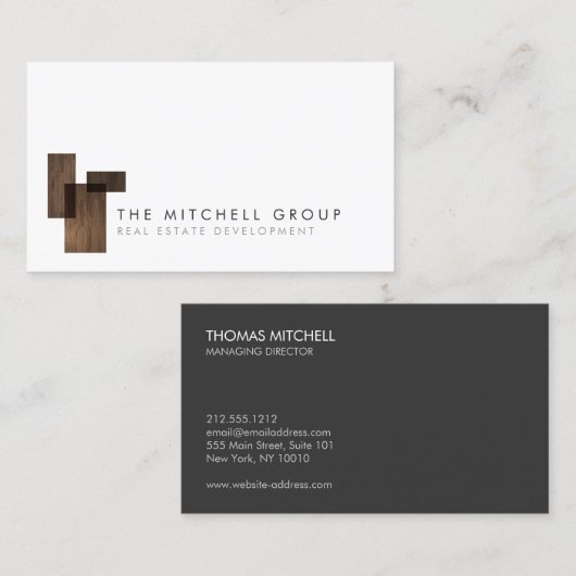 モダンEstate、Builder、実在Architectのロゴ4 名刺 (正面/裏面)