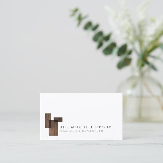 モダンEstate、Builder、実在Architectのロゴ4 名刺 (スタンド正面)