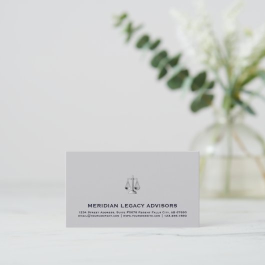 モダンEstate Planning Justice Scaleロゴ 名刺 (スタンド正面)
