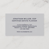 モダンEstate Planning Justice Scaleロゴ 名刺 (裏面)