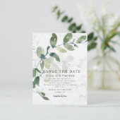 モダンeucalyptus日付発表の変更 ポストカード (スタンド正面)