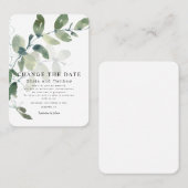 モダンeucalyptus日付発表の変更 名刺 (正面/裏面)