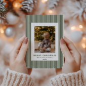 モダンEvergreen Pinstride Christmas Familyの写真 シーズンカード