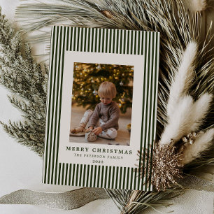 モダンEvergreen Pinstride Christmas Familyの写真 シーズンカード