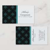 モダンExvasance Business Card、ターコイズ 名刺 (正面/裏面)