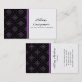 モダンExvasance Business Card、Purple 名刺 (正面/裏面)