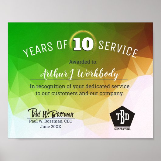 モダンfacet universal employee anniversary award ポスター (正面)