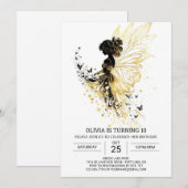 モダンFairycore誕生日パーティー 招待状 (正面/裏面)