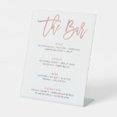 モダンFairytaleの結婚バーメニューの看板ドリンク 台座サイン (正面)