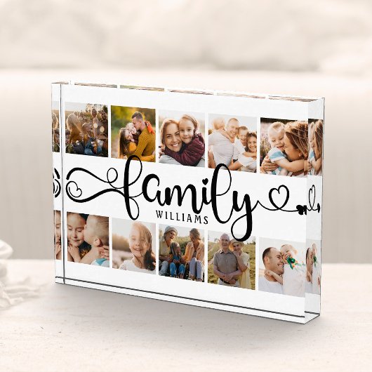 モダンFamily Script Collage Chic 10フォトブロック フォトブロック