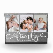 モダンFamily Script Collage Linen 3フォトブロック フォトブロック (正面)