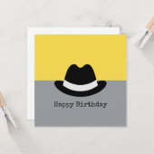 モダンFedora Colorblock誕生日 カード (正面/裏面インサイチュ)
