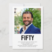モダンFIFTY 写真 50歳の誕生日パーティー 招待状 (正面)
