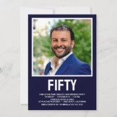 モダンFIFTY 写真 50歳の誕生日パーティー 招待状 (正面)