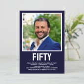 モダンFIFTY 写真 50歳の誕生日パーティー 招待状 (スタンド正面)