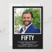 モダンFIFTY 写真 50歳の誕生日パーティー 招待状 (正面)