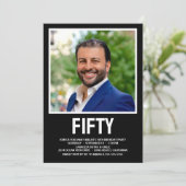 モダンFIFTY 写真 50歳の誕生日パーティー 招待状 (スタンド正面)