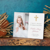 モダンFirst Communion Girlの写真 フォトプラーク (側面)