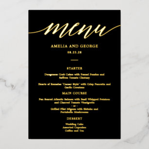 モダンFOIL実在メニューエレガント・カード 箔招待状