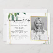 モダンFoliage Botanical Photo Lifeお祝い 招待状 (正面)
